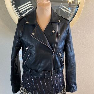 Pull & Bear Vegan leather biker jacket